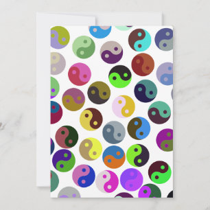 Colorful Ying Yang Mönster Inbjudningar