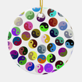 Colorful Ying Yang Mönster Julgransprydnad Keramik