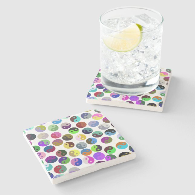Colorful Ying Yang Mönster Stenunderlägg (Sidan)