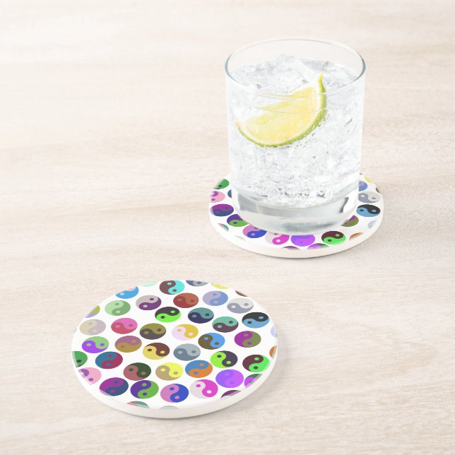 Colorful Ying Yang Mönster Underlägg (Sidan)