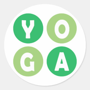 Colorful Yoga Lettering Runt Klistermärke