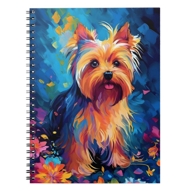 Colorful Yorkshire Terrier Anteckningsbok (Framsidan)