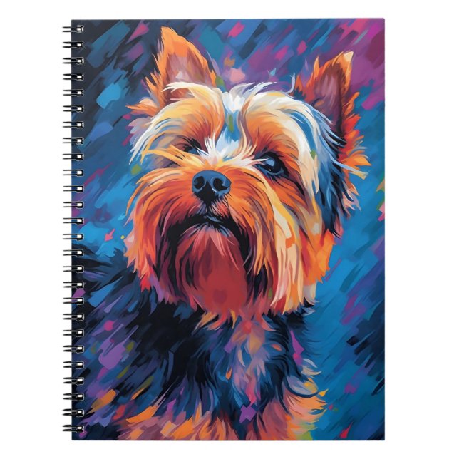 Colorful Yorkshire Terrier Anteckningsbok (Framsidan)