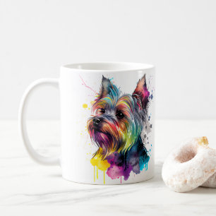 Colorful Yorkshire Terrier Hund Pet Coffee Mugg, K Kaffemugg