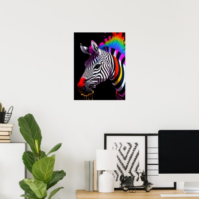Colorful Zebra Poster (Hemmakontoret)