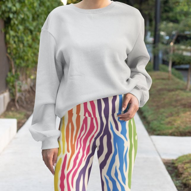 Colorful Zebra Vild Animal Mönster Leggings (Skapare uppladdad)