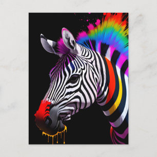Colorful Zebra-vykort Vykort