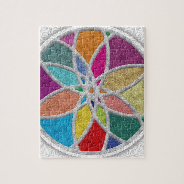 Colorful Zen Mandala Pussel (Vertikal)