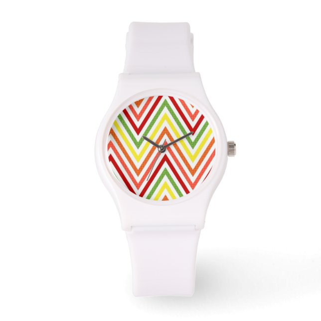 Colorful Zigzag Chevron Mönster Armbandsur (Framsida)