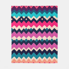 Colorful Zigzag Chevron Mönster Fleecefilt