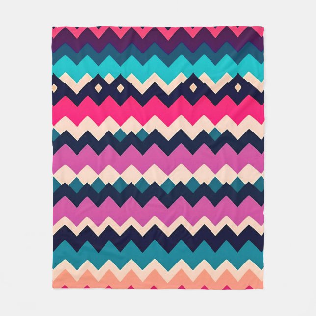 Colorful Zigzag Chevron Mönster Fleecefilt (Framsidan)