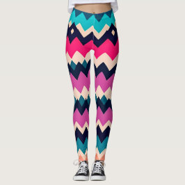 Colorful Zigzag Chevron Mönster Leggings