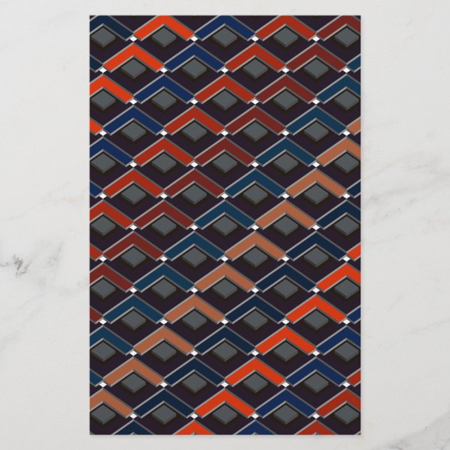 Colorful zigzag Karo-Step Brevpapper (Framsida)