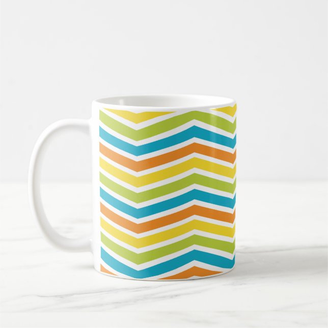 Colorful ZigZag Linjer Kaffemugg (Vänster)