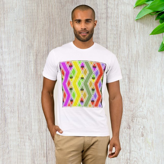 Colorful Zigzag Linjer Manar T-Shirt (Skapare uppladdad)