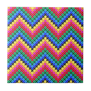Colorful zigzag mönster kakelplatta