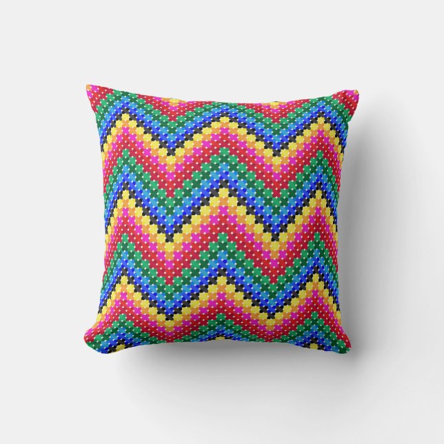 Colorful zigzag mönster kudde (Framsida)