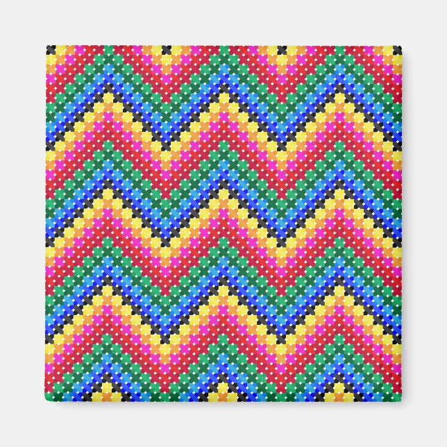 Colorful zigzag mönster magnet (Framsidan)