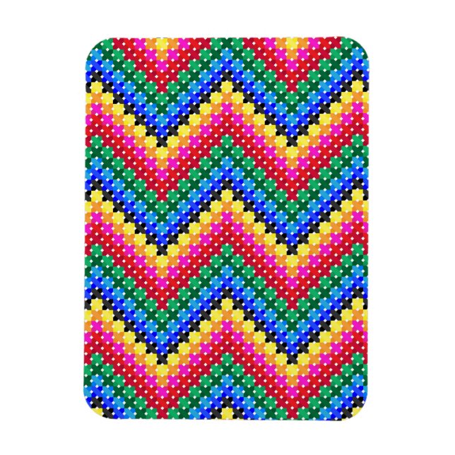 Colorful zigzag mönster magnet (Vertikal)