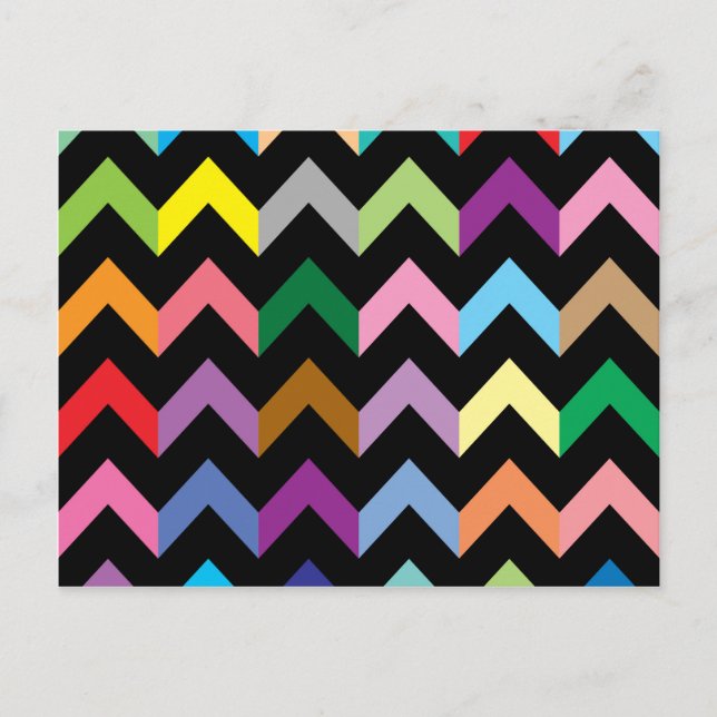 Colorful zigzag mönster vykort (Framsida)