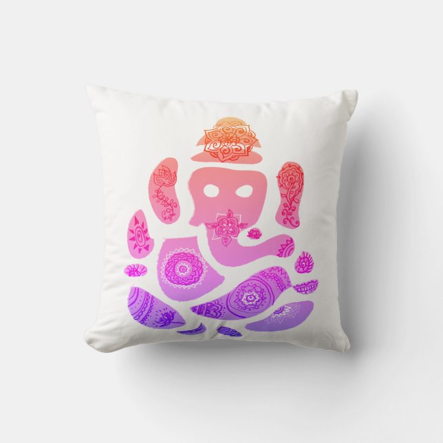 Colorfull Ganesha Elepnat Gud Throw Cushion Kudde (Framsida)