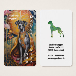 Colorfull Great Dane Art Business Cards Visitkort