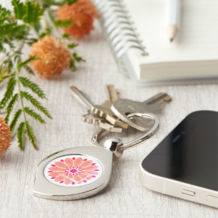 COLORFULL MODERN FLOWER GIFT DAUGHTER SISTER MAMMA SWIRL SILVERFÄRGAD NYCKELRING