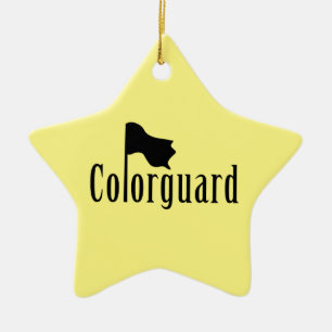Colorguard Flagga Text Ceramic Ornament