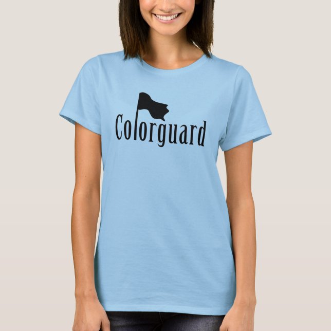 Colorguard Flagga Text T Shirt (Framsida)