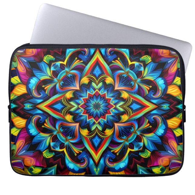 Colorido Kaleidoscope Mandala iPhone 14 Funda Laptop Fodral (Framsidan)