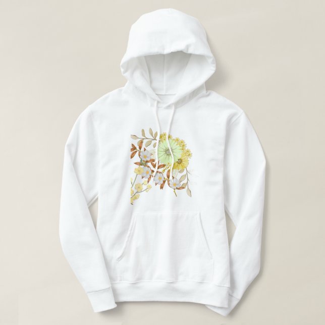 Coloring Flowers Art Design | Floral Coloring Hoodie (Design framsida)
