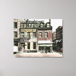 Colorisated Vintage 1930's City Street Corner Scen Canvastryck