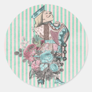 Coloriserad Vintage Wonderland Knave Runt Klistermärke