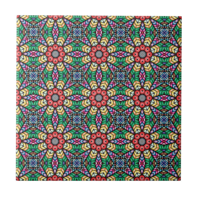 Colornate Kaleidoscope Mönster Kakelplatta (Framsidan)