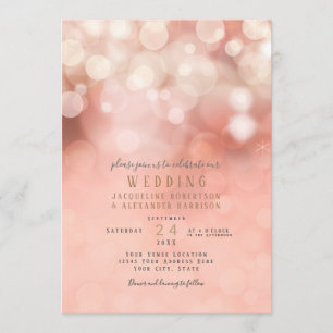 Colorous Pastel Bokeh Twinkling Ljus Rosa Inbjudningar