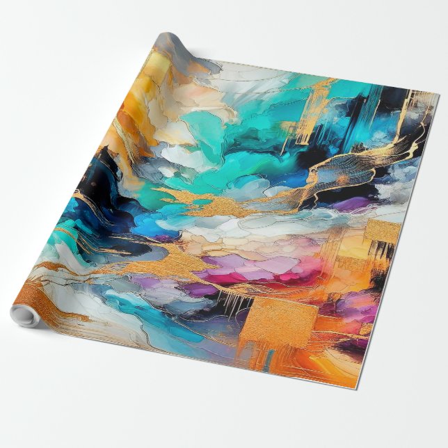 Colors and Gold Presentpapper (Utrullad)