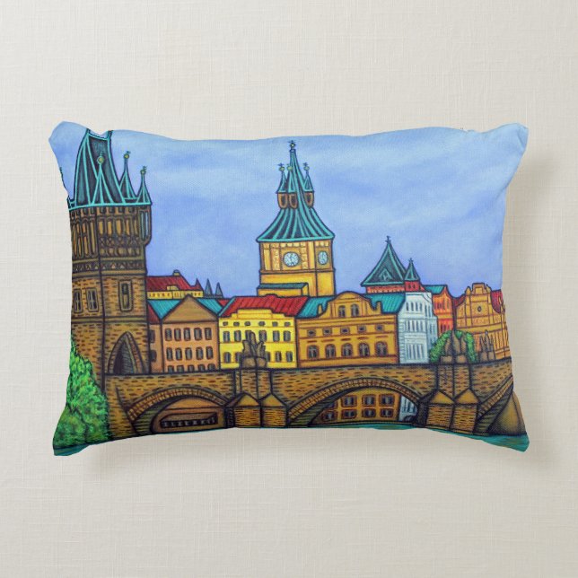 Colors of Prague Pillow by Lisa Lorenz Prydnadskudde (Framsidan)