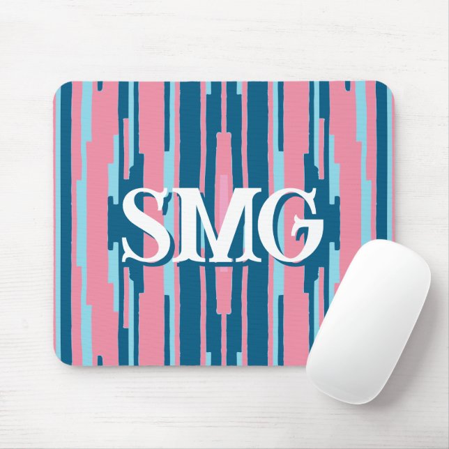 Colorstack Ikat i Rosa + Aqua Personlig Musmatta (Med mus)