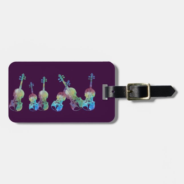 Colorwash String of Violins Bagagebricka (Horisontell Framsida)