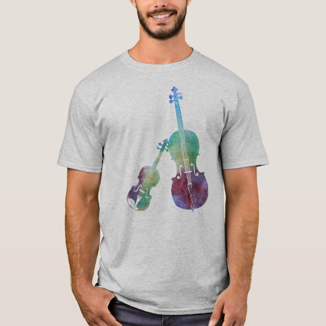 Colorwashed fiol och violoncell t shirt (Framsida)