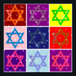 COLOSSAL POSTER (POP ART JEWISH STARS)<br><div class="desc">Den stora Sized Chanukah Poster. Finns i olika storlekar. Ordna med ram vid anpassningsbarnas partition. Många ramar och projektionsytor som du vill välja bland. Underbar för Helgdag och gåvor. Njut av dina Helgdagar!</div>