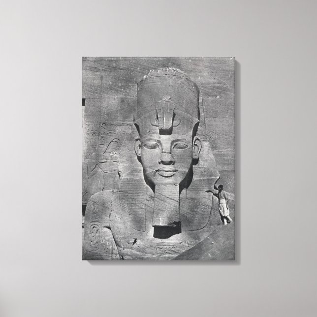 Colossal statue of Ramesses II på Abu Simbel, 1850 Canvastryck (Framsida)