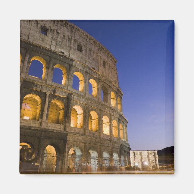 Colosseum ampitheatre belyst nattetid magnet (Framsidan)