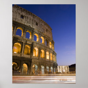 Colosseum ampitheatre belyst nattetid poster