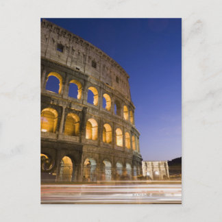 Colosseum ampitheatre belyst nattetid vykort