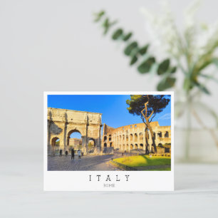 Colosseum and Arch of Constantine, Rom, Italien Vykort
