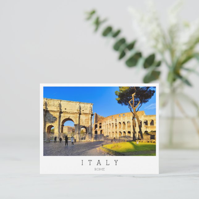 Colosseum and Arch of Constantine, Rom, Italien Vykort (Stående Fram)