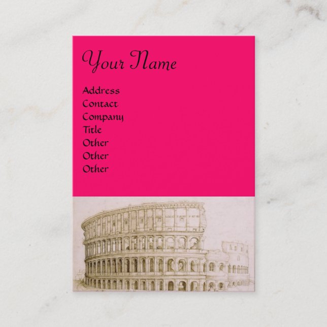 COLOSSEUM Classic Architecture,Architect Fuchsia Visitkort (Framsida)