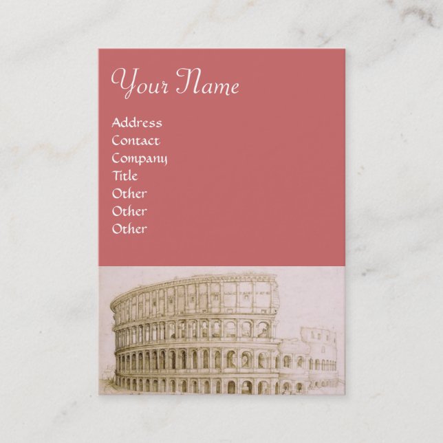 COLOSSEUM Classic Architecture,Marsala Rosa Sepia Visitkort (Framsida)