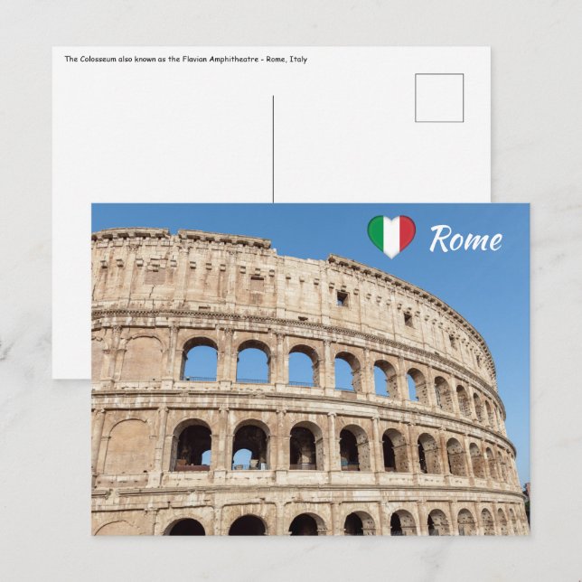 Colosseum i Rom, Italien Vykort (Fram/baksida)